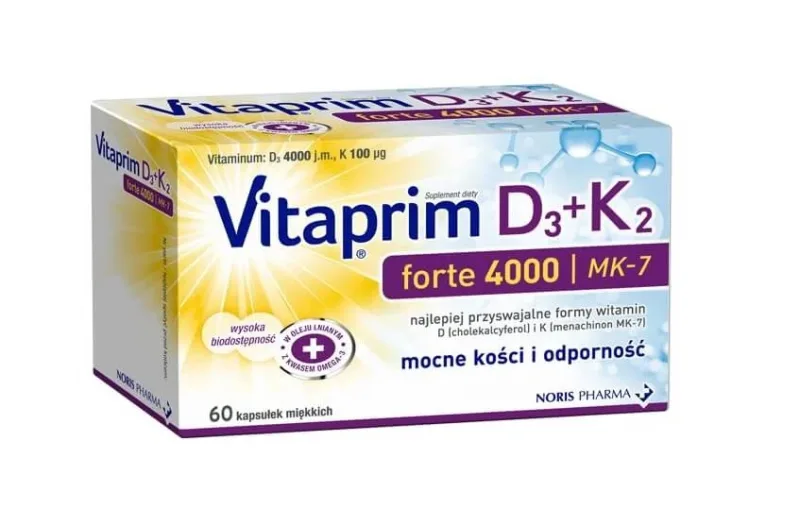 Vitaprim D3 Forte 4000 + K2, 60 capsule — preț și oferte