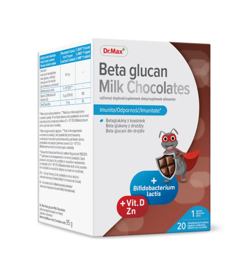 Dr Max Beta glucan ciocolata cu lapte, 20 tablete — preț și oferte