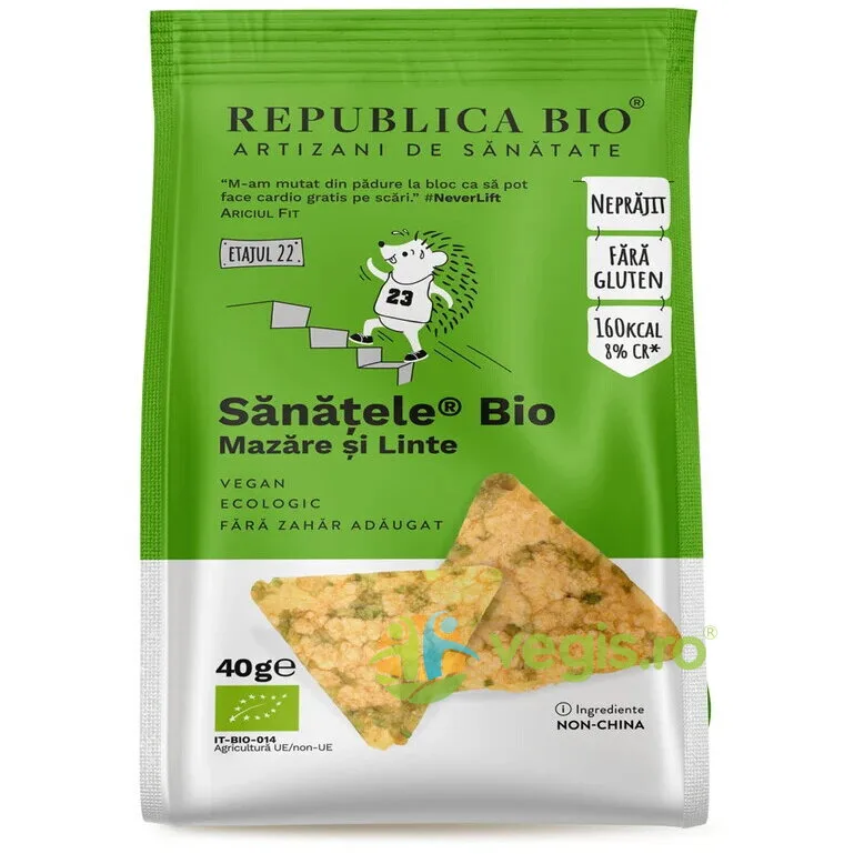 Sanatele cu Mazare, Naut si Linte fara Gluten Ecologice/Bio 40g REPUBLICA BIO — preț și oferte