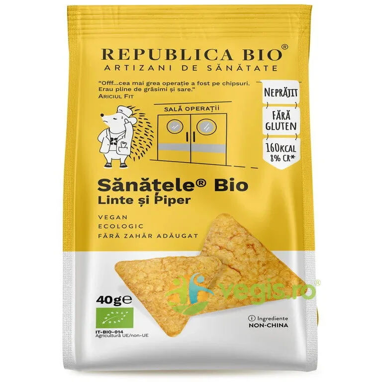 Sanatele din Naut, Linte si Piper fara Gluten Ecologice/Bio 40g REPUBLICA BIO — preț și oferte