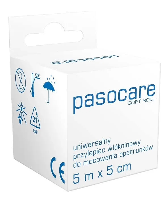 Pasocare Plaster, nețesut pe rolă, 5m x 5cm, rolă moale, 1 buc - Durată lungă de viață! — preț și oferte