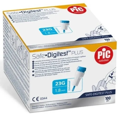 PIC Safe Digitest Plus Lancete 23 G x 1.8 mm, 100 bucăți — preț și oferte