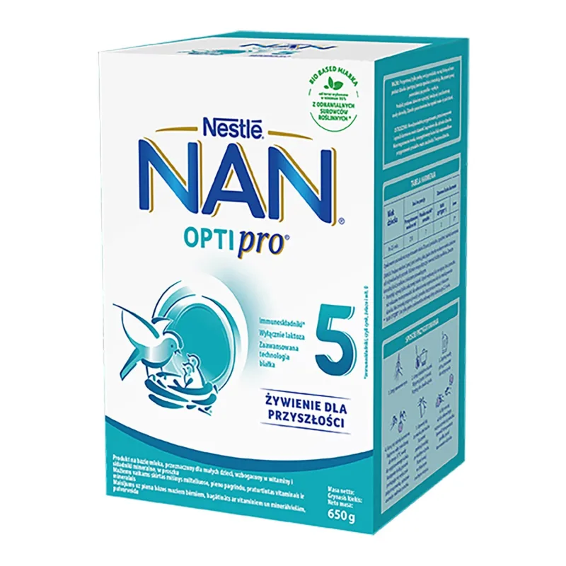Nestle NAN Optipro 5, Formula de lapte Junior pentru copii peste 2,5 ani, 650 g — preț și oferte