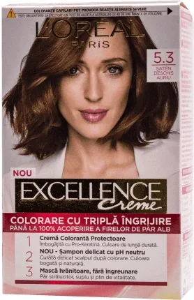Loreal Paris  EXCELLENCE CREME Vopsea de păr permanentă cu amoniac 5.3, 1 buc — preț și oferte