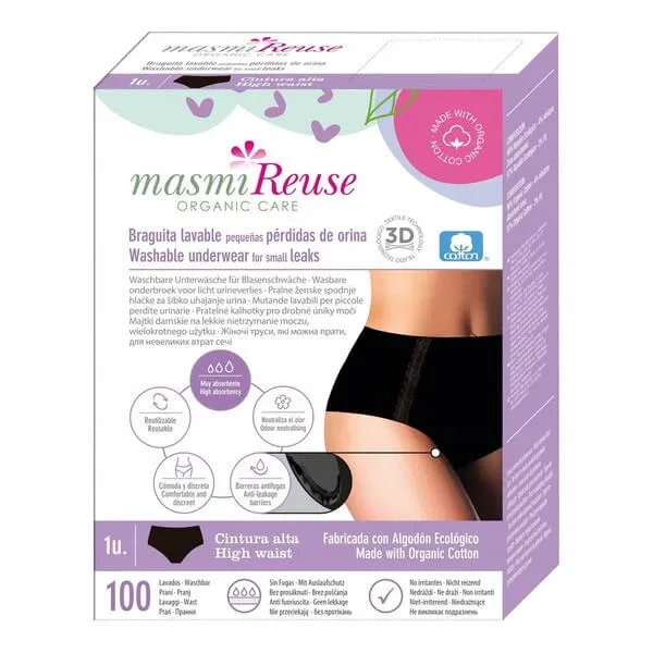Masmi Reuse Organic Care, Lenjerie intimă pentru incontinență urinară - talie înaltă, mărimea M, 1 buc. — preț și oferte