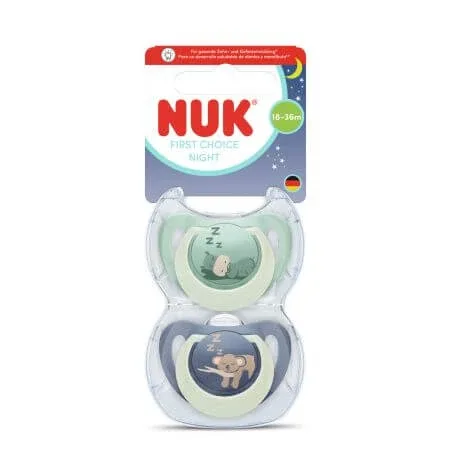 Set suzete First Choice Night, Hippo/Koala, 18-36 luni, 2 bucati, Nuk — preț și oferte