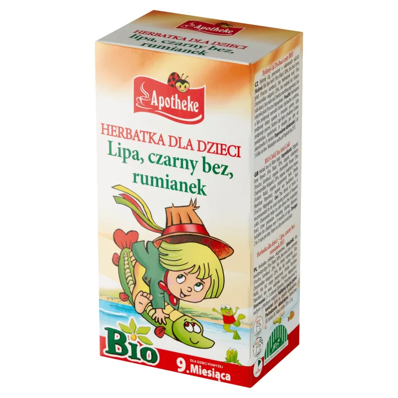 Apotheke Lime, Elderberry, Chamomile Bio, ceai pentru copii de peste 9 luni, 1,5 g x 20 pliculețe — preț și oferte