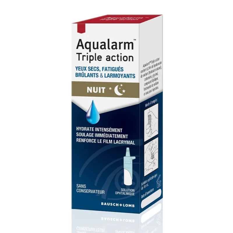 Bausch&Lomb Aqualarm Triple Action Dryness and Tiredness Night 10ml — preț și oferte