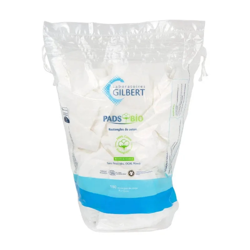 Gilbert Pads Bio 8x10cm 180 dreptunghiuri de bumbac — preț și oferte