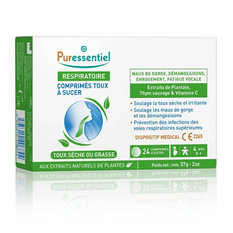 Puressentiel Respirație uscată sau tuse cu wheezing 24 comprimate masticabile — preț și oferte