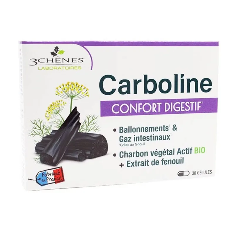 3 Chênes Carboline Balonare și gaze intestinale 30 capsule — preț și oferte
