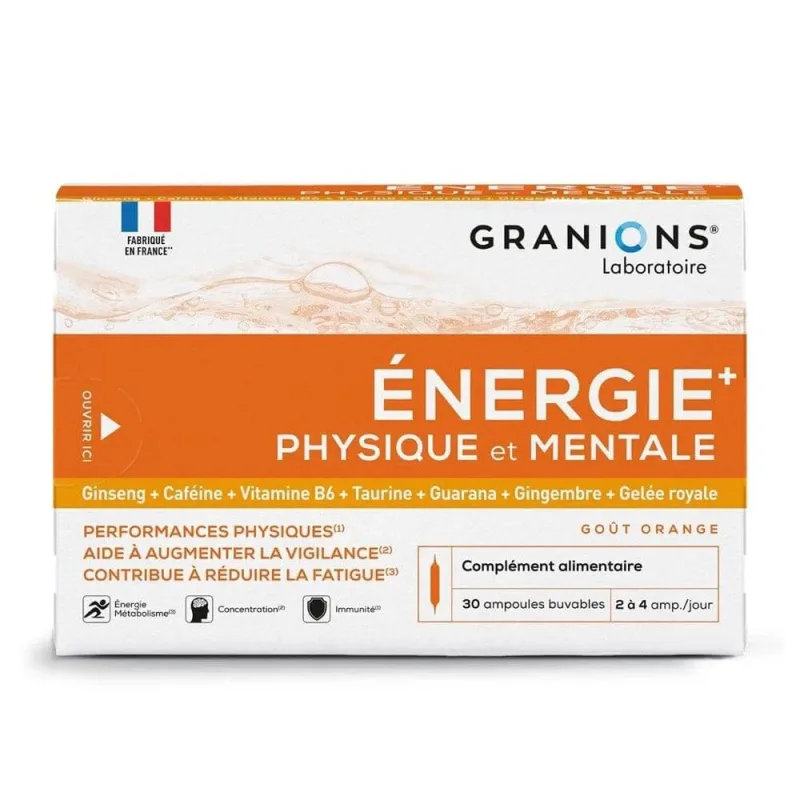 Granions Energy+ Energie fizică și mentală Orange 30 fiole de băut — preț și oferte