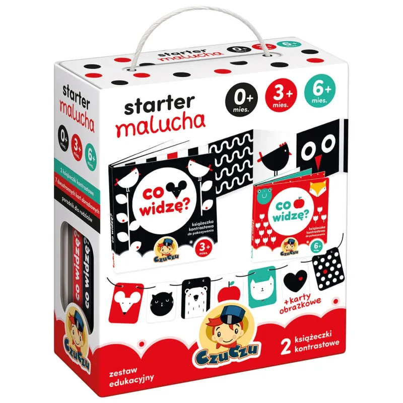 CzuCzu Toddler Starter What I See, 2 cărți de contrast pentru copii, 0-6 luni — preț și oferte