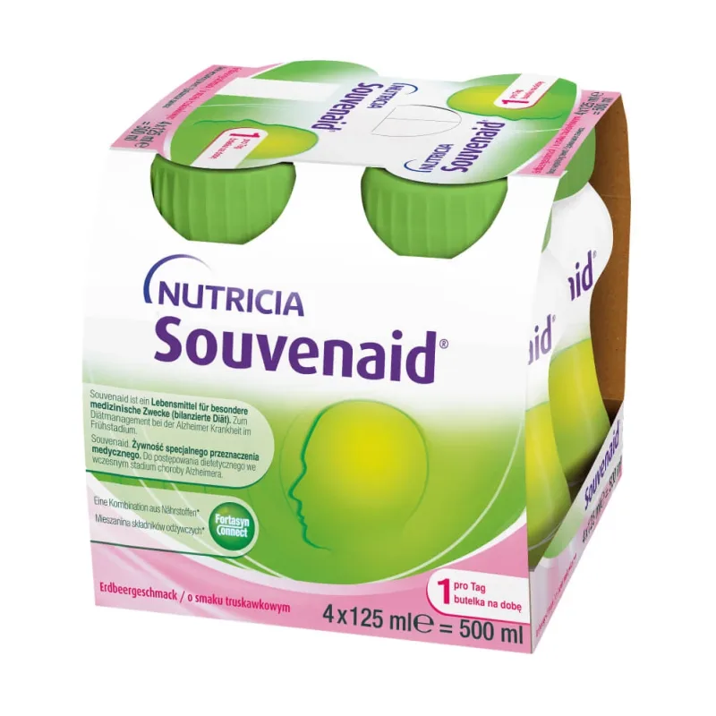 Nutridrink Souvenaid, preparat nutritiv, aromă de căpșuni, 4 x 125 ml NUTRICIA — preț și oferte