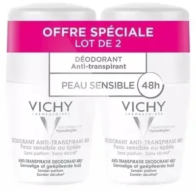 VICHY DEO Antiperspirant pentru piele sensibilă 2x50 ml — preț și oferte
