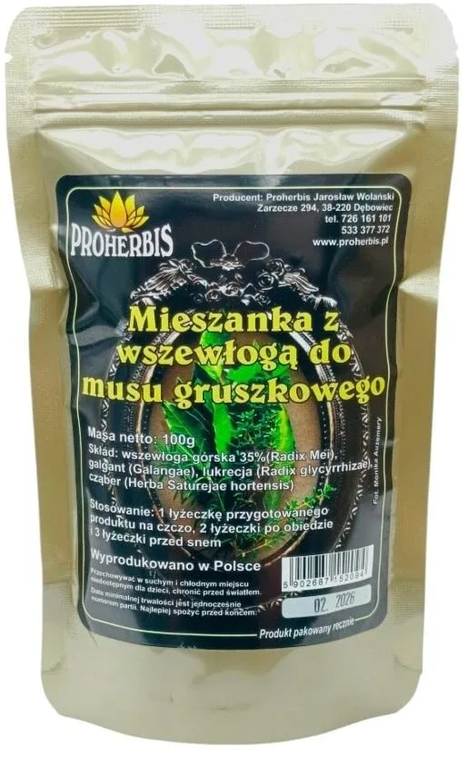 PROHERBIS Mix pentru păduchi pentru mousse de pere 100 g — preț și oferte