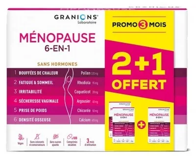 Granions Menopauză 6-în-1, 180 de comprimate – Ofertă specială — preț și oferte