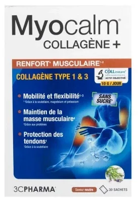 3C Pharma Myocalm Colagen + Întărire musculară 30 pliculețe 360 g