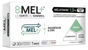 8Mel+ Melatonină 1,9 mg 30 comprimate cu două straturi
