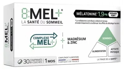 8Mel+ Melatonină 1,9 mg 30 comprimate cu două straturi — preț și oferte