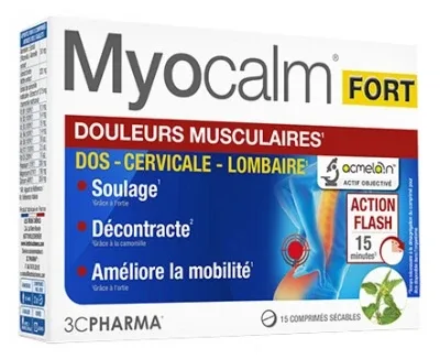 3C Pharma Myocalm Fort pentru dureri musculare, 15 comprimate divizibile — preț și oferte