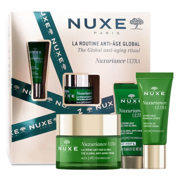 NUXE NUXURIANCE SET DE RUTINĂ ANTI-ÎMBĂTRÂNIRE GLOBALĂ CU 3 PRODUSE DE ÎNGRIJIRE — preț și oferte