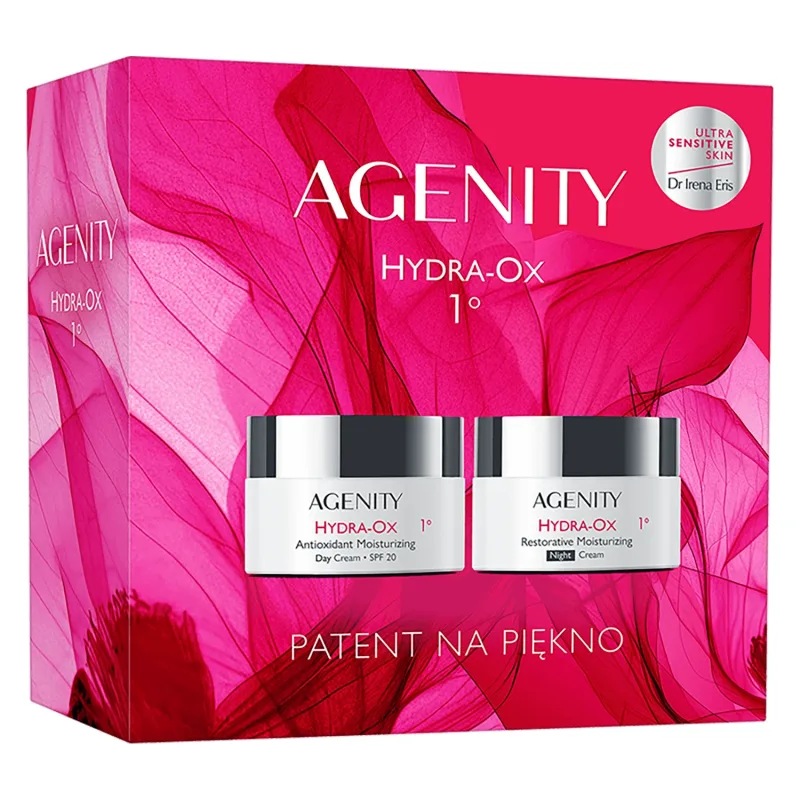 Set Agenity 1º Hydra-Ox 2025, cremă hidratantă de zi antioxidantă, SPF 20, 50 ml + cremă hidratantă de noapte reparatoare, 50 ml Dr. Irena Eris — preț și oferte