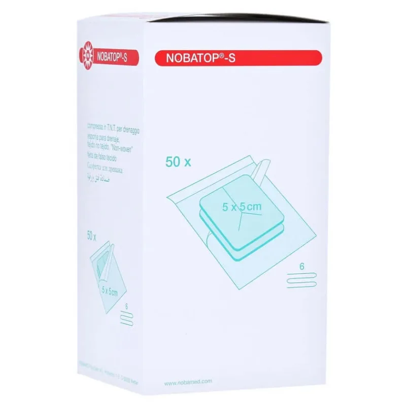 Noba Nobatop-steril S comprese cu fantă, 50 x 2 bucăți, 5 x 5 cm 50X2 buc. — preț și oferte