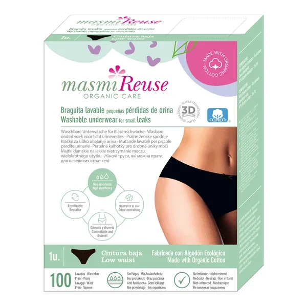 Masmi Reuse Organic Care, Lenjerie de incontinență pentru femei - talie joasă, mărimea XL, 1 buc. — preț și oferte