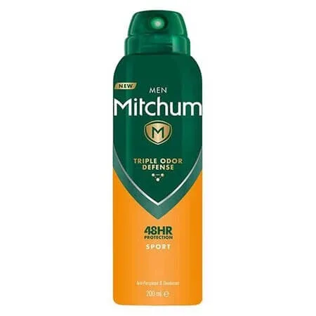Antiperspirant spray pentru barbati Triple Odor Defense Sport, 200 ml, Mitchum — preț și oferte