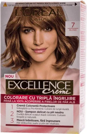 Loreal Paris  EXCELLENCE CREME Vopsea de păr permanentă cu amoniac 7, 1 buc — preț și oferte