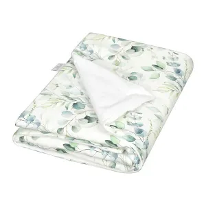 Babymatex Velvet, pătură din satin de bumbac, 75 cm x 100 cm, frunze, 1 buc.