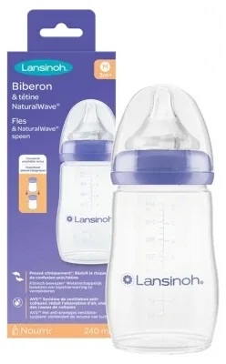 Lansinoh Natural Wave – Biberon pentru copii de 3 luni și peste, 240 ml — preț și oferte