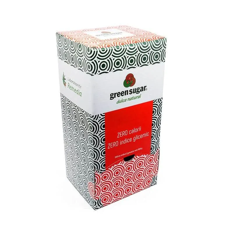 Green Sugar îndulcitor natural, 200 stickuri x 4g, Remedia Laboratoarele Remedia — preț și oferte