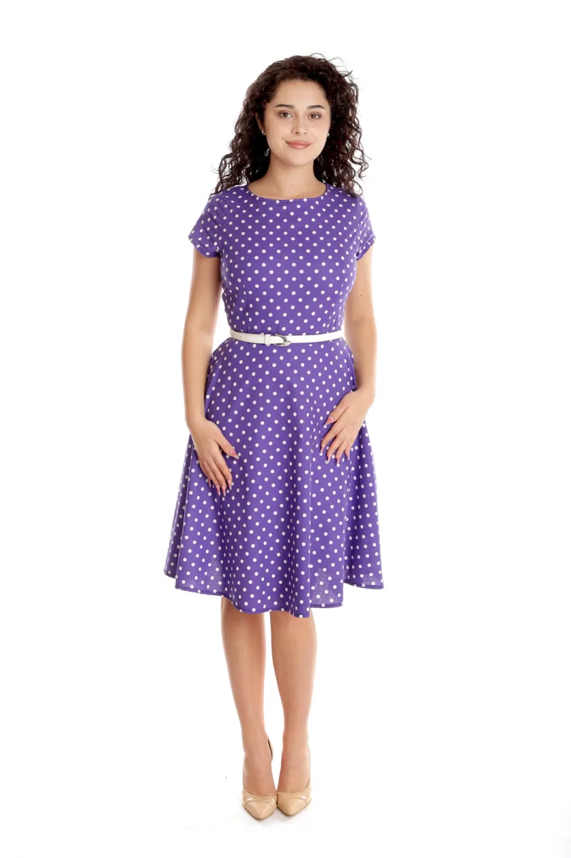 Rochie clos CV24037 mov lila/alb buline, Cesy | marimea M CESY INFINITY — preț și oferte