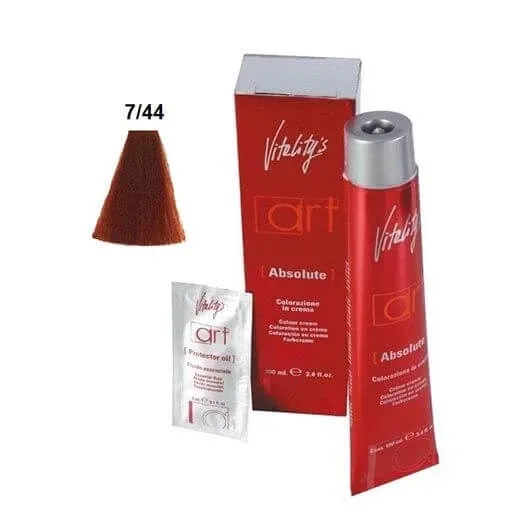 Vopsea permanenta de par Vitality's Art Absolute cu amoniac Blond Roscat Intens 7.44 100ml — preț și oferte