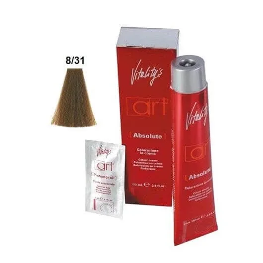Vopsea permanenta de par Vitality's Art Absolute cu amoniac 8.31 Blond Deschis Nisipiu 100ml — preț și oferte