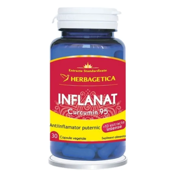 Inflanat Curcumin95, Herbagetica | 30 capsule — preț și oferte