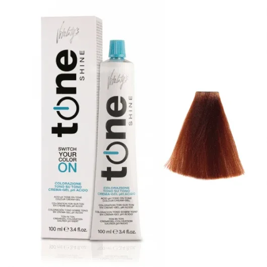 Vopsea de par crema semipermanenta Vitality's Tone Shine Deep Copper Blonde 7/44 100ml — preț și oferte