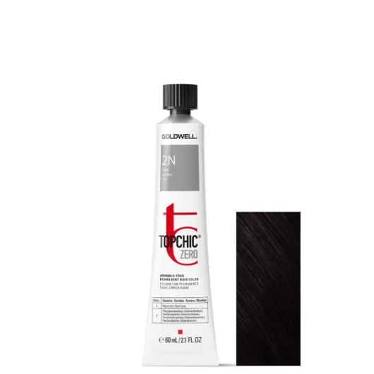 Vopsea permanenta de par fara amoniac Goldwell Topchic Zero 2N 60ml — preț și oferte