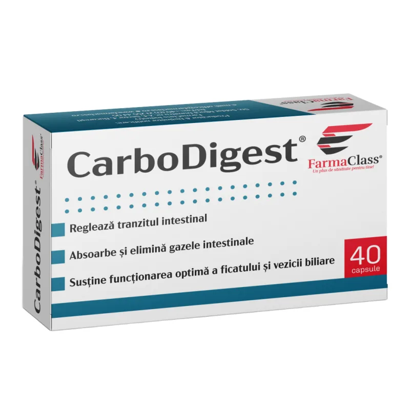 Carbodigest, 40 capsule, probleme digestive FARMA CLASS INDUSTRY — preț și oferte