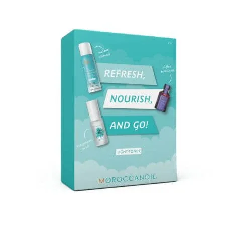 Set Refresh Sampon uscat nuanta deschisa, 65 ml + Ulei tratament Violet, 25 ml + Parfum par si corp, 30 ml, Moroccanoil — preț și oferte