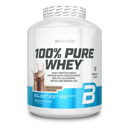 Shake proteic 100% Pure Whey, Cookies & Cream, 2000 g, BioTechUSA — preț și oferte