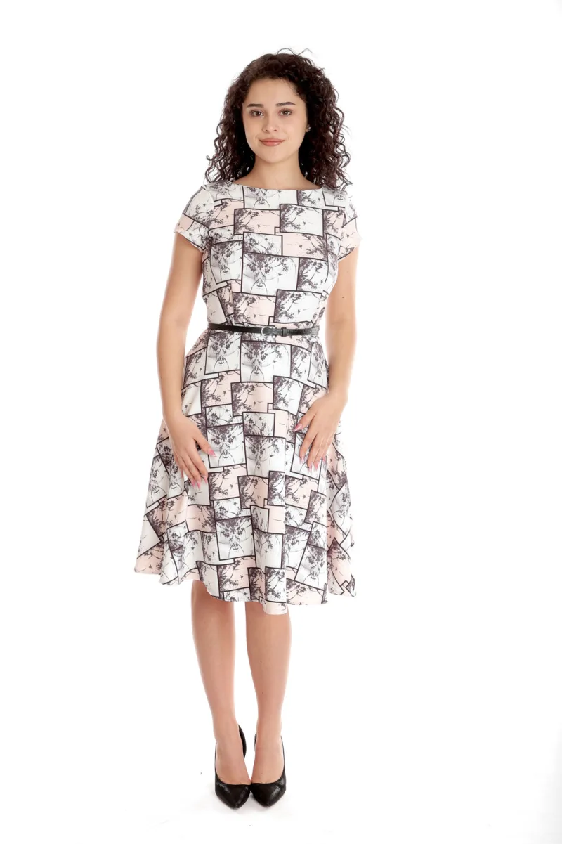 Rochie semiclos CV24035 SIZE somon/negru chenare, Cesy | marimea XXXL CESY INFINITY — preț și oferte