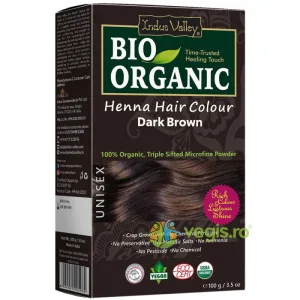 Vopsea de Par Henna Saten Inchis (Dark Brown) Bio 100g