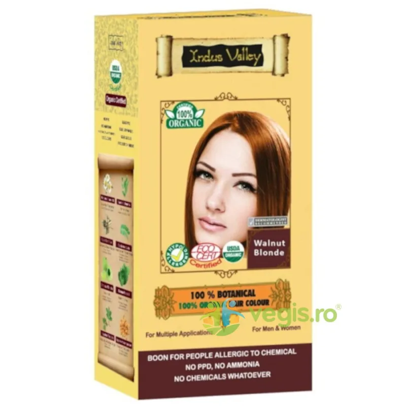 Vopsea de Par Henna Blond Nuca Botanical 120g INDUS VALLEY — preț și oferte