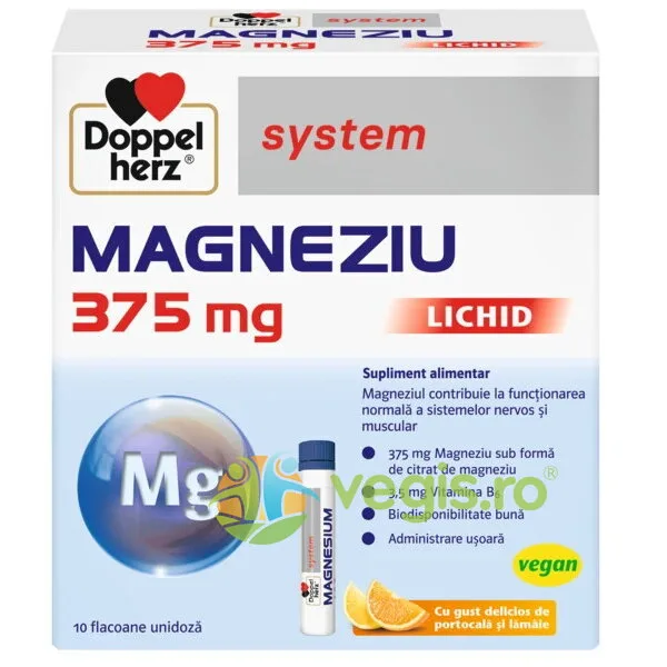 Magneziu 375mg Lichid System 30 monodoze DOPPELHERZ — preț și oferte
