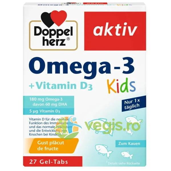 Omega 3 + Vitamina D Kids 27cpr gel DOPPELHERZ — preț și oferte