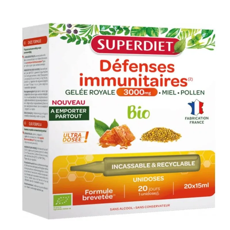 Superdiet Royal Jelly 3000mg Organic Apărare imună 20 15 ml monodoses — preț și oferte