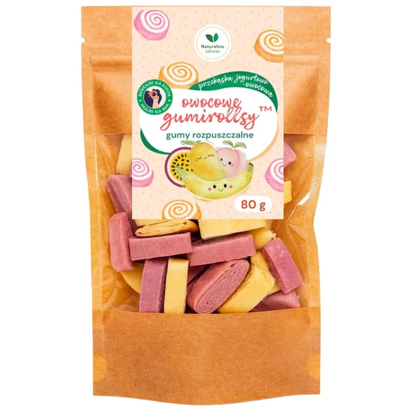 Gumirolls de fructe natural sănătoase, gumă dizolvabilă, 80 g — preț și oferte